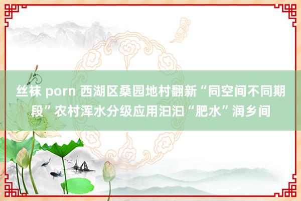 丝袜 porn 西湖区桑园地村翻新“同空间不同期段”农村浑水分级应用汩汩“肥水”润乡间